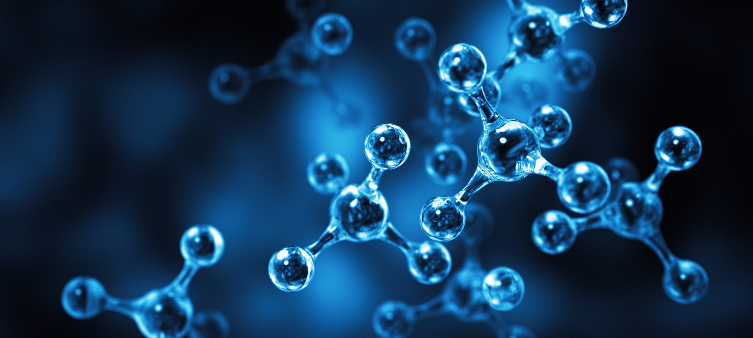 Blue molecular structure illustrating BAC simulation and forensic alcohol analysis